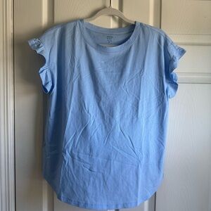 Crown & Ivy Light Blue Flutter Sleeve Top